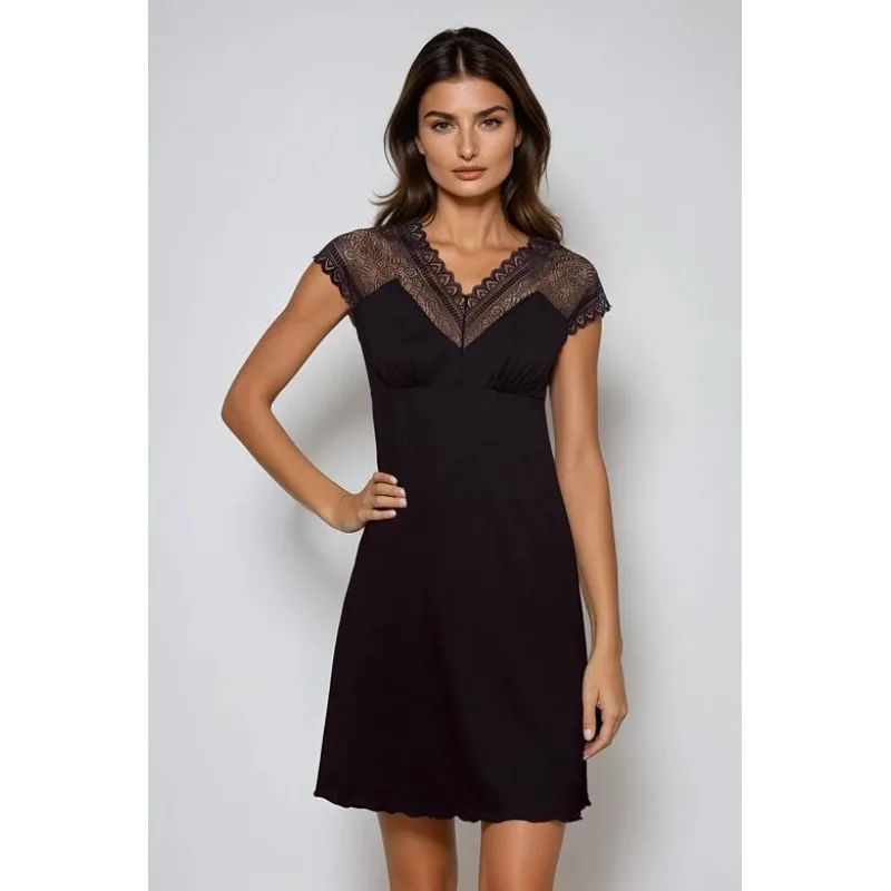 Nočná košieľka Margaret čierna L