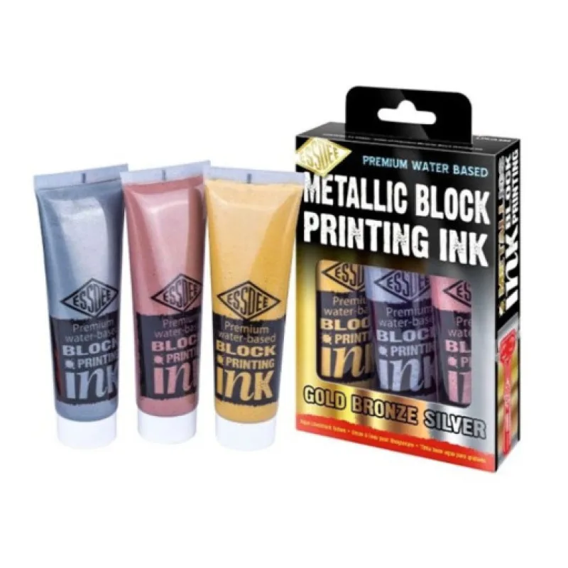 Essdee Sada barev na linoryt 3x100 ml - Bronzová, zlatá, stříbrná
