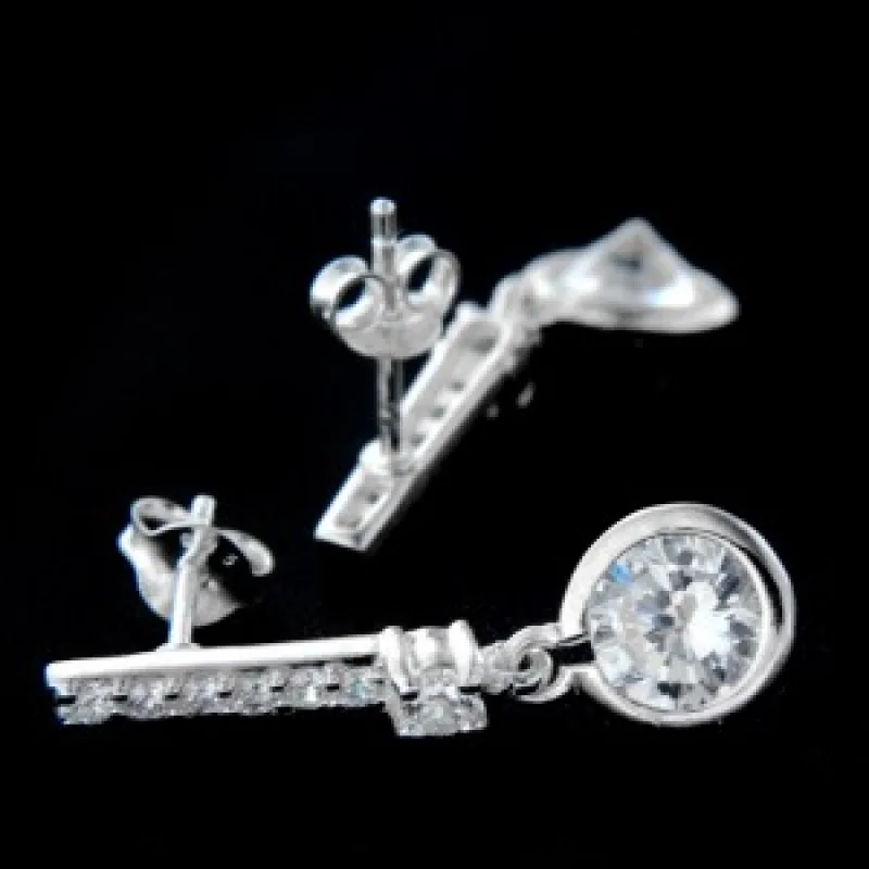 Strieborné náušnice na puzety KA E155