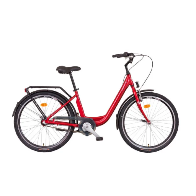 LIBERTY Městské jízdní kolo VIA 7spd NEXUS 26" 2026 červené, Přední vidlice Pevná