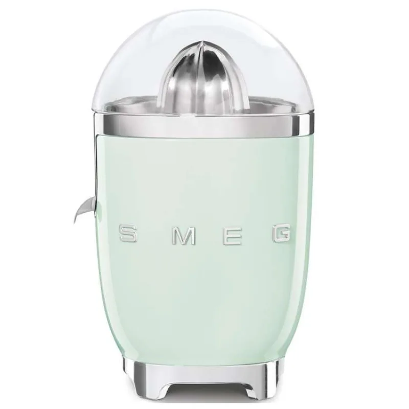 Smeg CJF11PGEU citrusový odšťavňovač, 70 W, manuální tlak, univerzální kužel z nerezové oceli, pastelově zelený (CJF11PGEU)