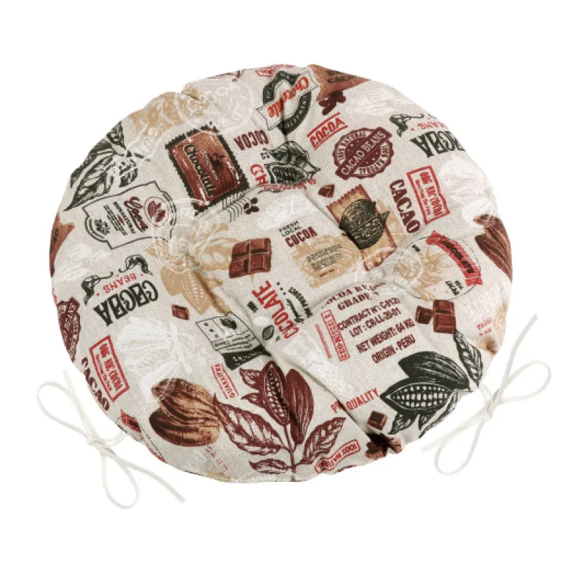 Bellatex Sedák EMA kulatý prošívaný, Kakao hnědé - průměr 40 cm