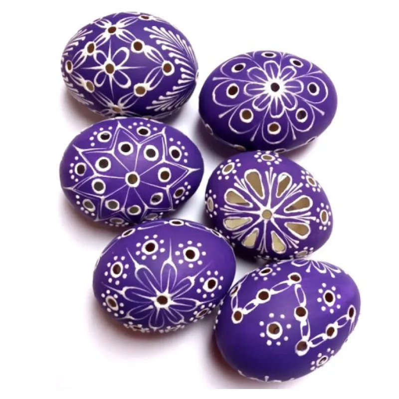 Velikonoční kraslice vrtaná - fialová