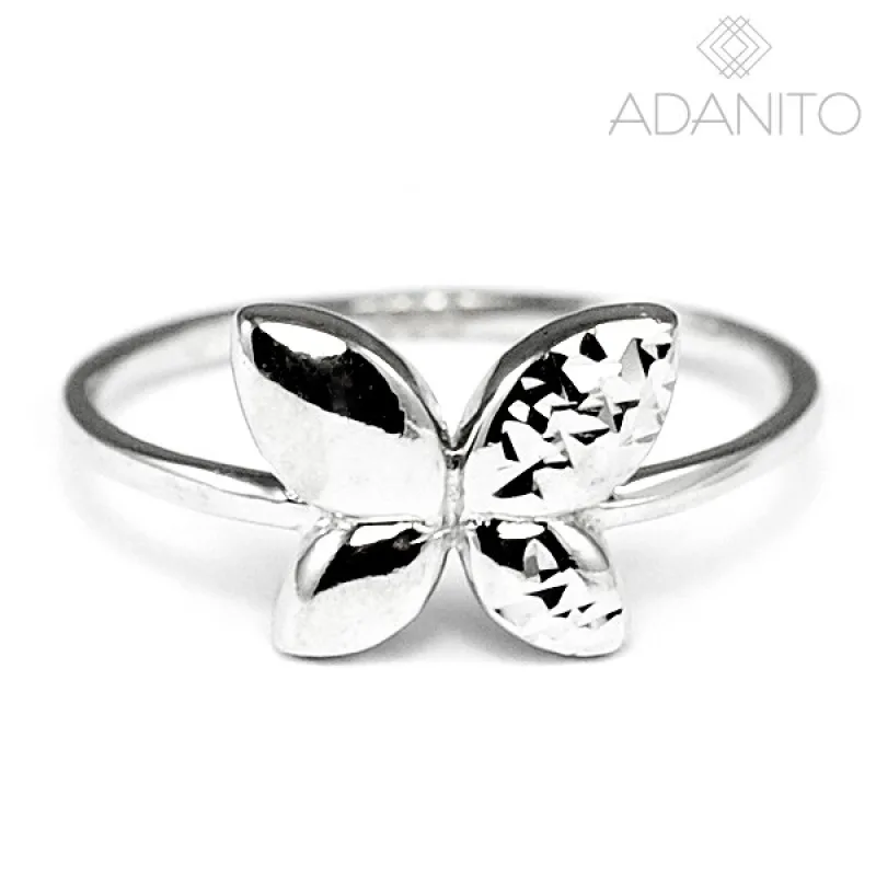 Zlatý prsteň motýľ z bieleho zlata ADANITO BRR0710S