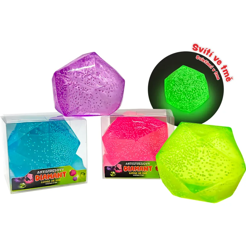 Glumi Mac Toys GLUMI Antistresový diamant – svítící ve tmě 