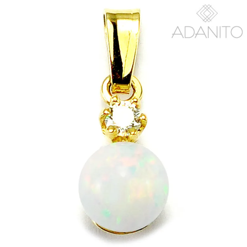 Zlatý opálový prívesok so zirkónom ADANITO BRP0581GW, 1.17 g