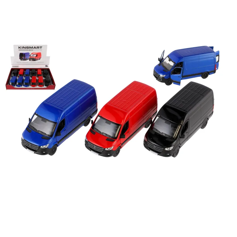 Teddies Auto/dodávka Kinsmart Mercedes-Benz Sprinter 1:48 kov/plast 12,5cm na spätné nat. 4farby