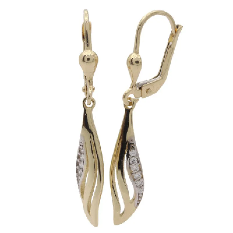 Zlaté visiace náušnice KA FK1365, 2.55 g, 2.55 g