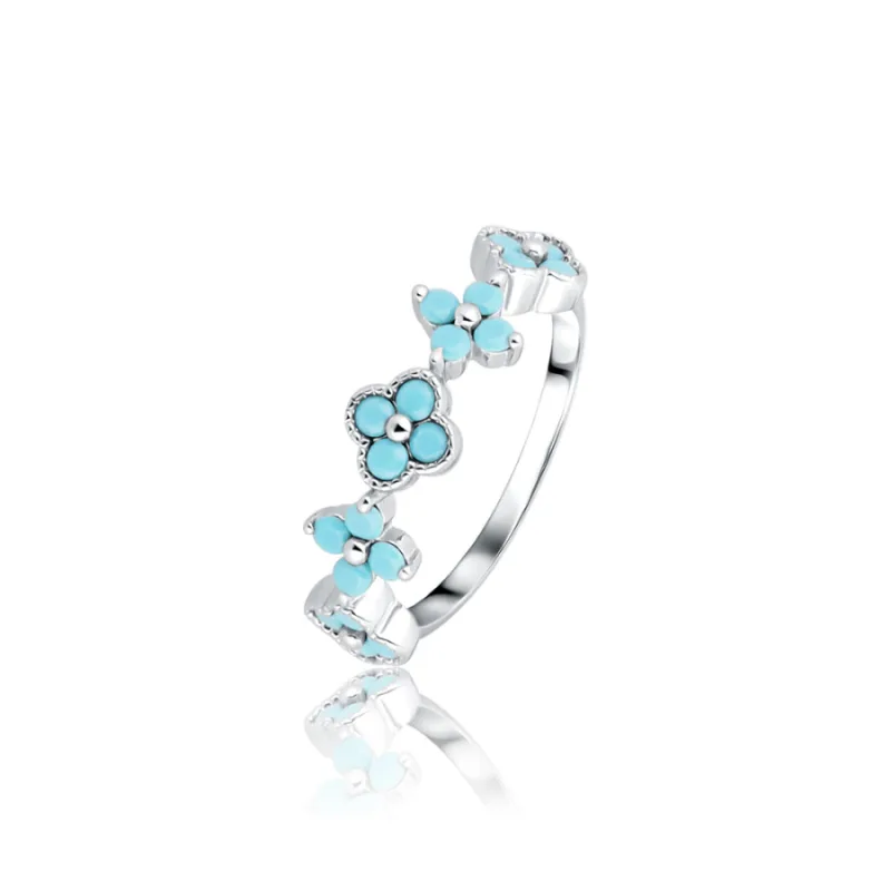 Strieborný prsteň Nezábudka JVD SVLR0944S75TY, 54