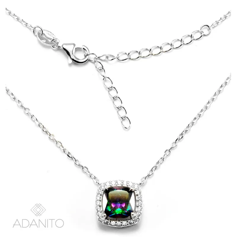 Strieborný náhrdelník s dúhovým kameňom MEUCCI SN146