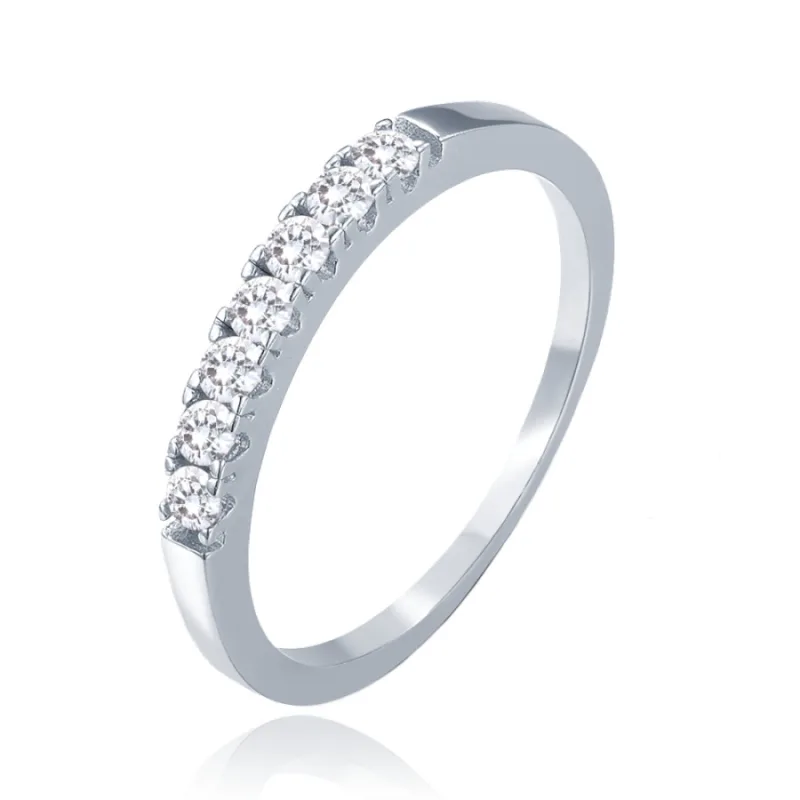 Elegantný strieborný prsteň s bielymi zirkónmi MINET JMAN0606SR, 50, 1.30 g