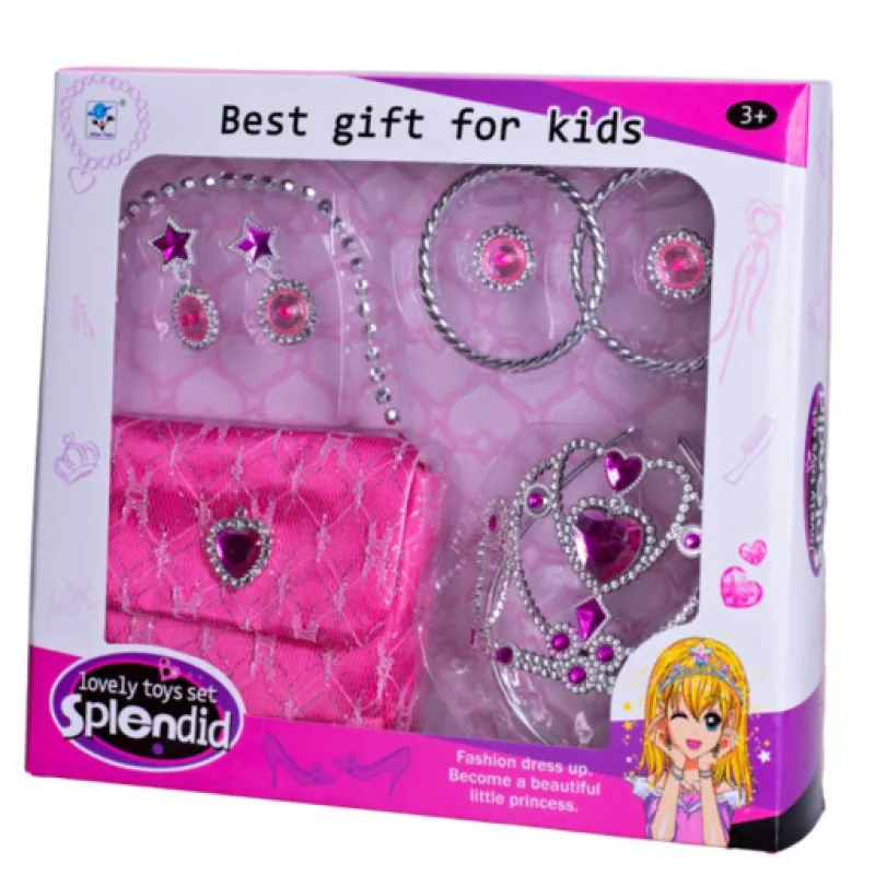 Sada krásy pro princeznu - korunka, kabelka, náušnice