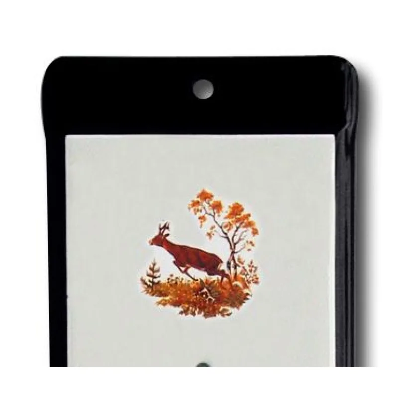 Venkovní teploměr smaltovaný, Černobílý 860x140 mm, Motiv Srnec