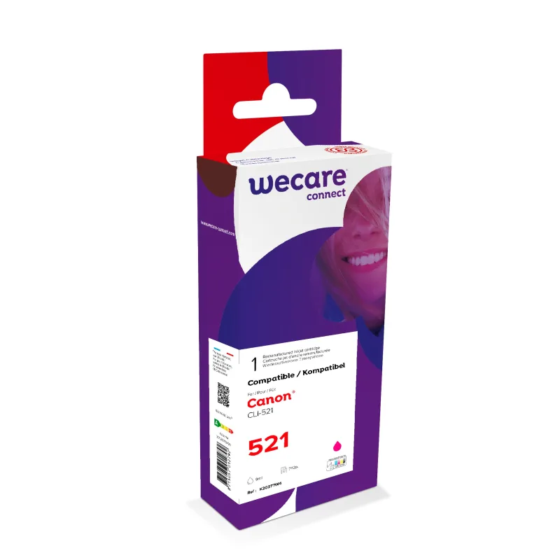 WECARE ARMOR ink kompatibilní s CANON CLi-521M,červená/magenta K20377W4