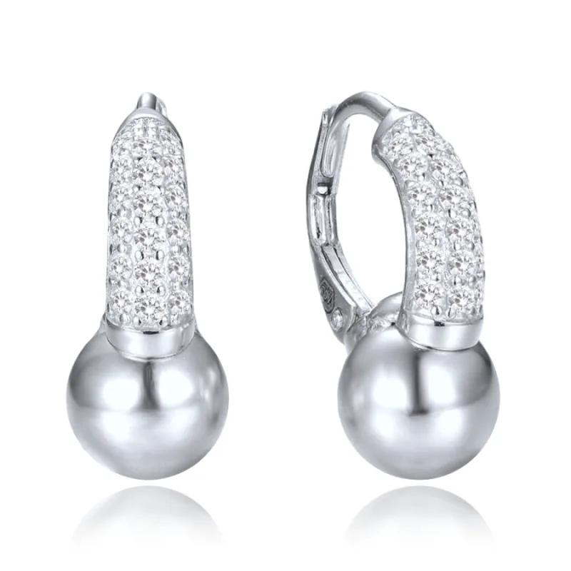 Elegantné strieborné náušnice so zirkónmi MINET JMAS0321SE00