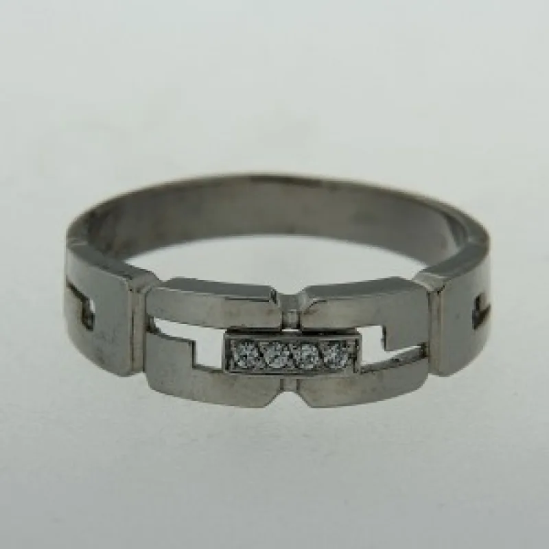 Zlatý prsteň s kameňom z bieleho zlata KA R4/W