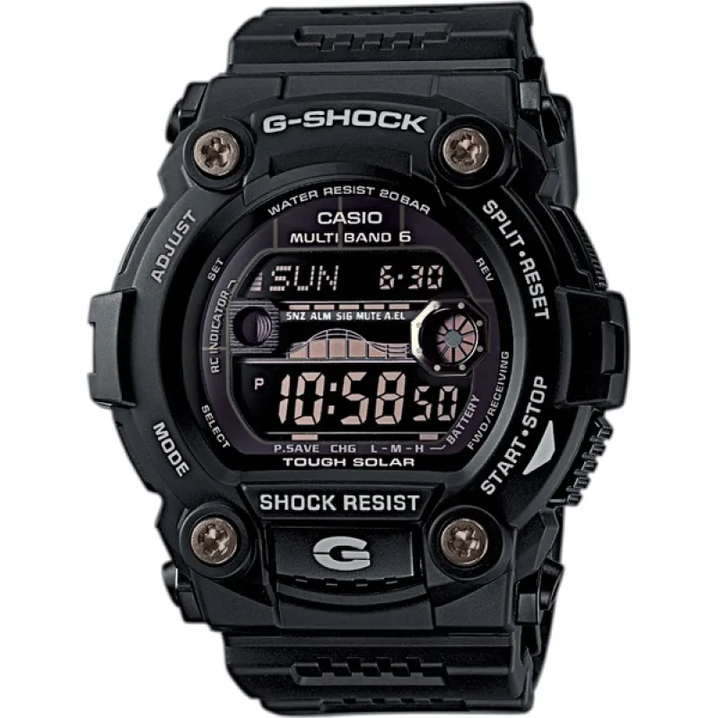 CASIO Pánske nárazuvzdorné rádiom riadené hodinky GW-7900B-1ER