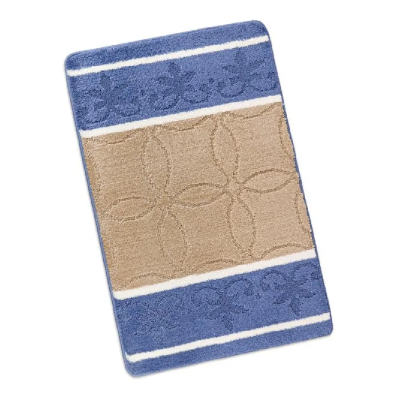 Bellatex Koupelnová předložka BANY, Ornament modrá, béžová - 60x100 cm