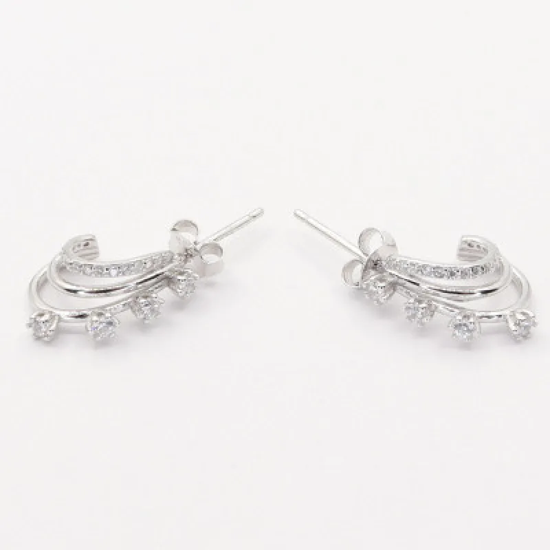 Strieborné náušnice na puzety KA E4600W