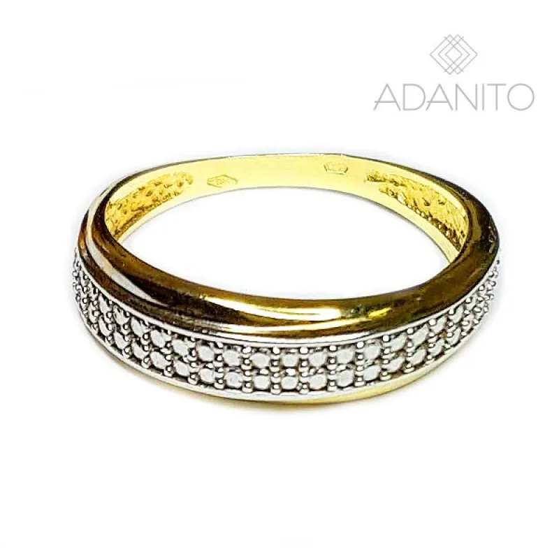 Zlatý prsteň z kombinovaného zlata so zirkónmi ADANITO BRR0483GS
