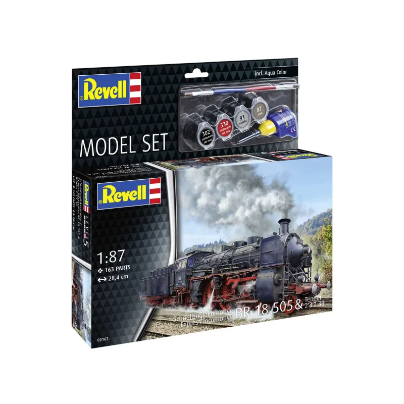 Revell ModelSet lokomotíva 62167 - Express Loco BR 18 505 with Tender (1:87)