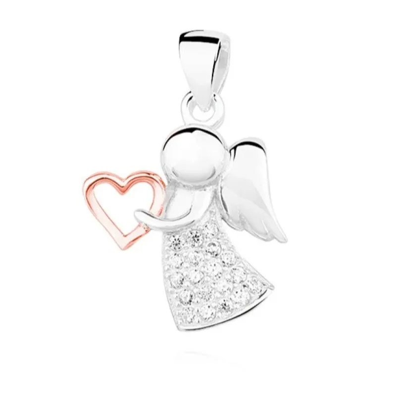Strieborný prívesok anjel so srdiečkom ADANITO SLPD530