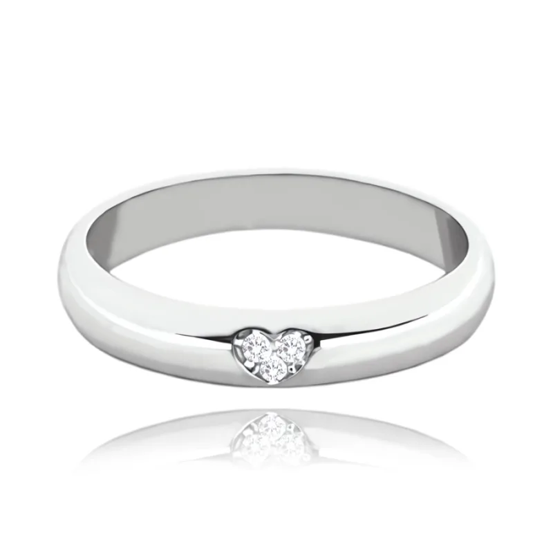 MINET+ Strieborný snubný prsteň s bielymi zirkónmi MINET JMAN0446SR, 55