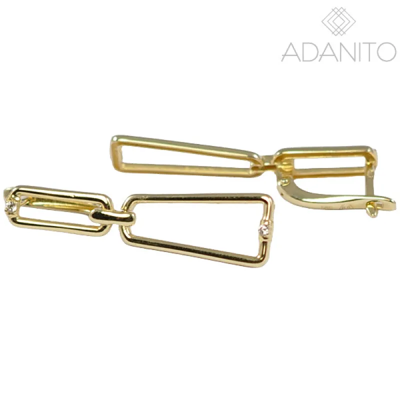 Zlaté visiace náušnice so zirkónmi ADANITO BRN1234G