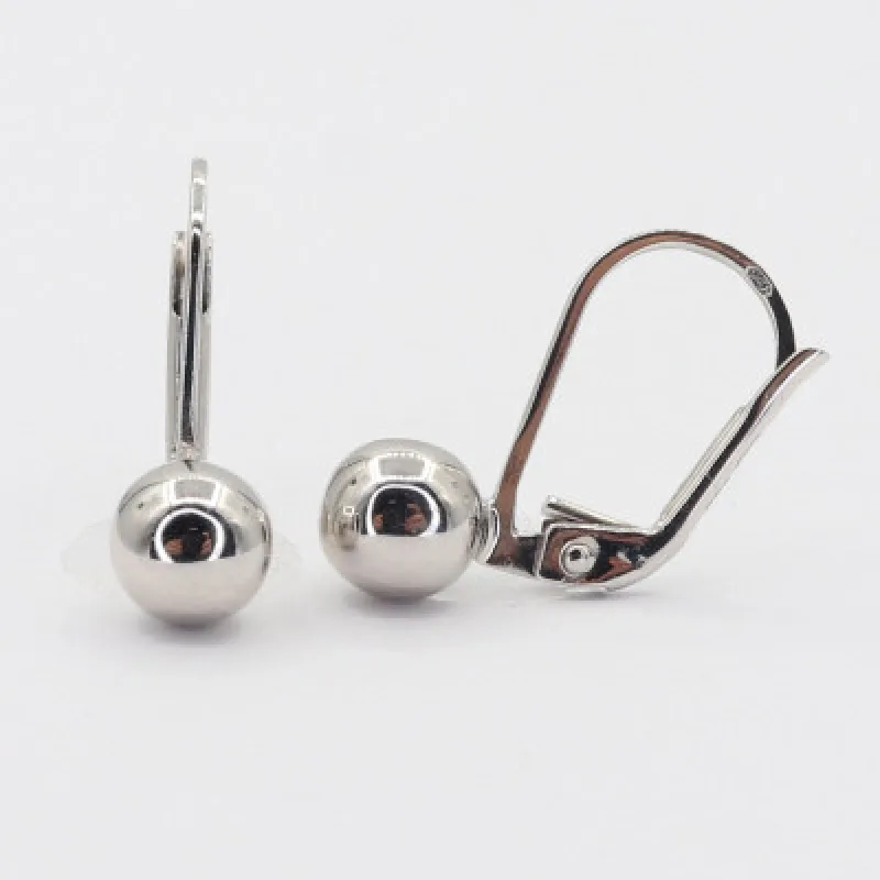 Zlaté náušnice guličky z bieleho zlata na patent KA CLTT02W