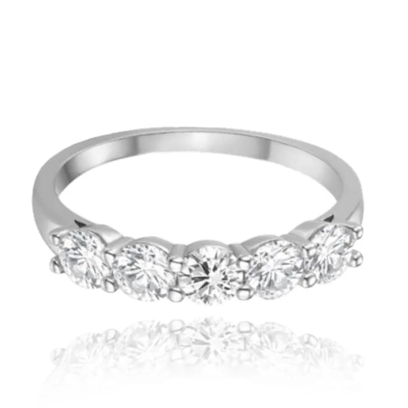 Strieborný prsteň s bielymi zirkónmi MINET JMAN0511SR, 65, 2.75 g