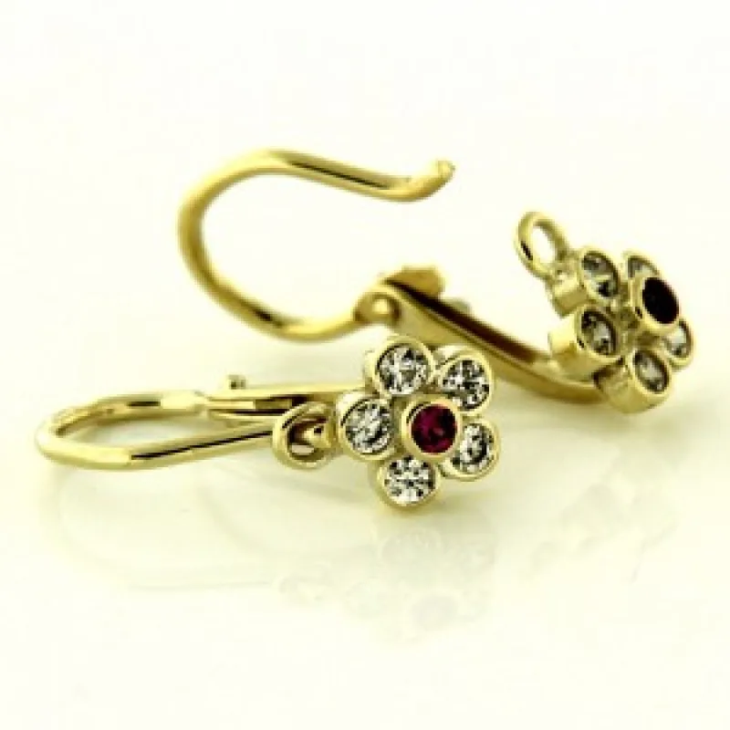 Zlaté detské náušnice zo žltého zlata KA 35005R, 0.9 g, 0.90 g