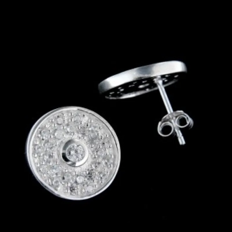 Strieborné náušnice na puzety KA E170