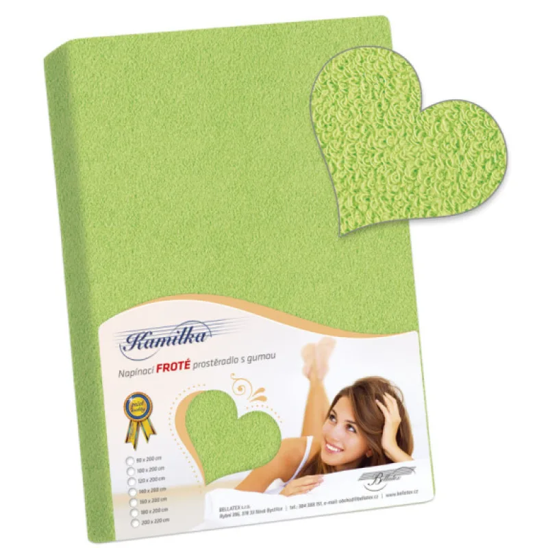 Bellatex Prostěradlo froté, olivové - 120x200 cm