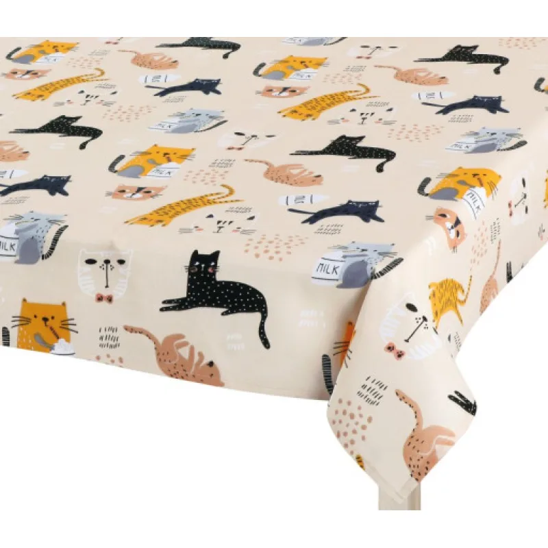 Bellatex Ubrus ADÉLA, Kočička žlutá, šedá, černá - 120x140cm