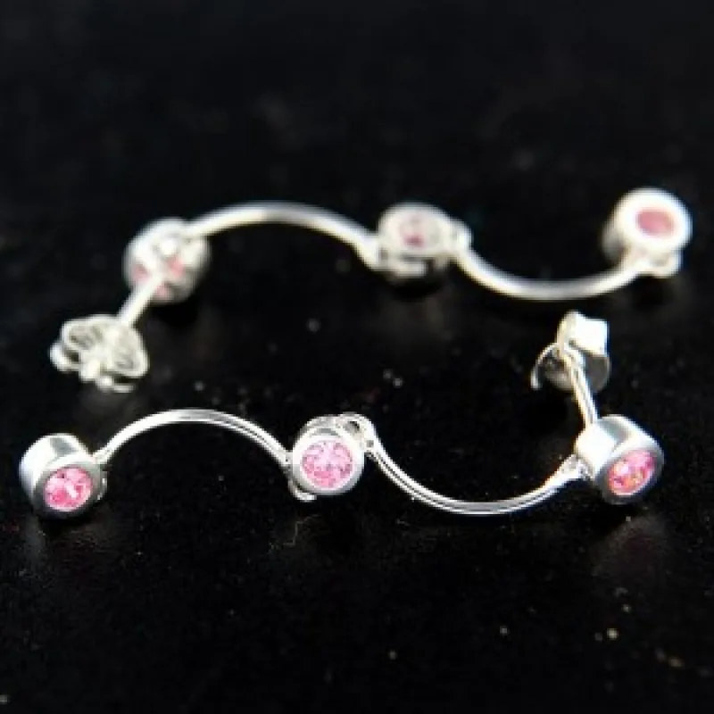 Strieborné náušnice na puzety KA E436