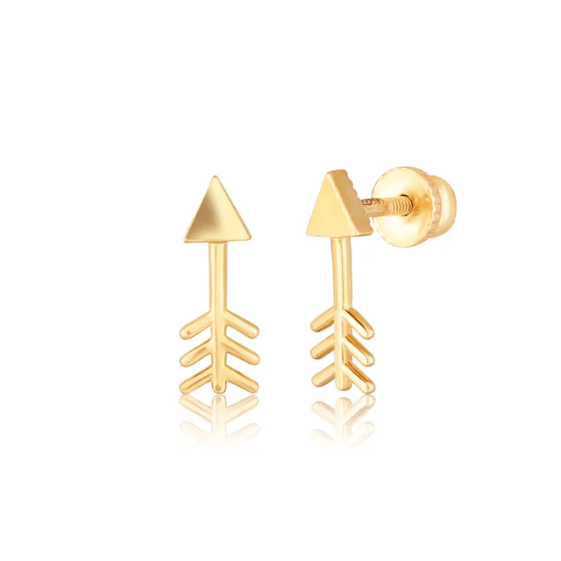 Zlaté náušnice šípy na skrutku JVD ZE0236XJ71-8600