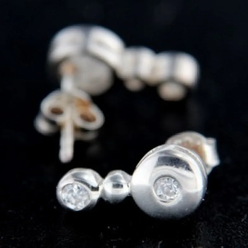 Strieborné náušnice na puzety KA E388