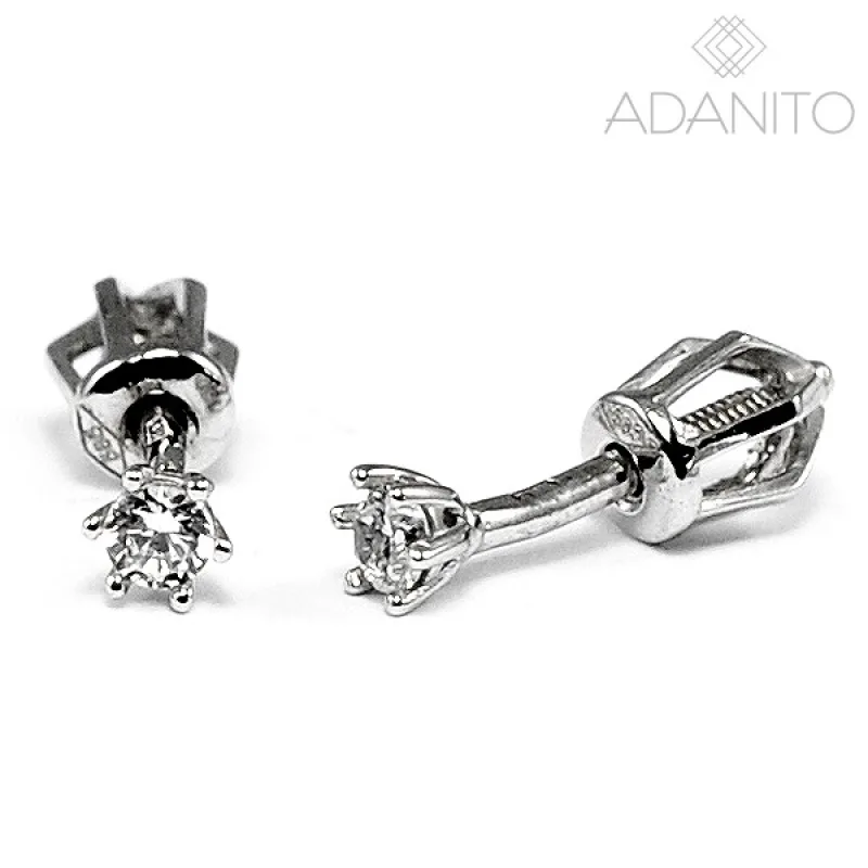 Zlaté náušnice z bieleho zlata na skrutku ADANITO BRNZ8020S, 1.12 g