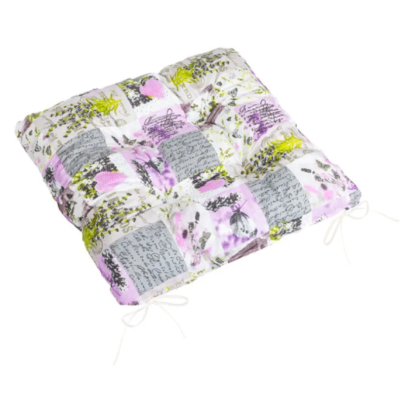 Bellatex Sedák Adéla prošívaný, Patchwork lila - 40x40cm