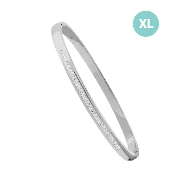 Pevný náramok z chirurgickej ocele s kameňmi XL JVD JGB2SXL