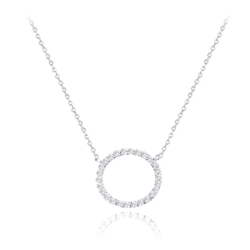 Náhrdelník z bieleho zlata s bielym zirkónom Au 585/1000 MINET JMG0027WSN, 48, 2.20 g