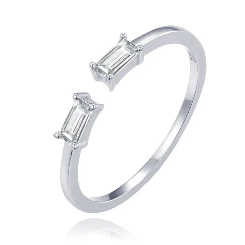 Elegantný strieborný prsteň s bielymi zirkónmi MINET JMAS0243SR, 54, 1.00 g