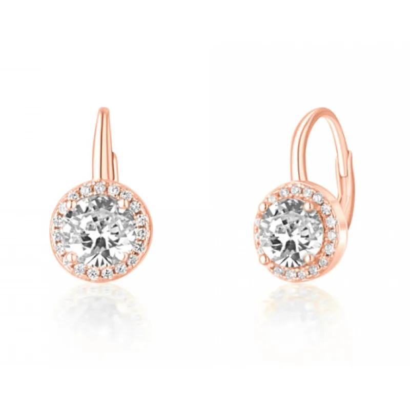 Strieborné náušnice rose gold JVD SVLE0986XH2RO00