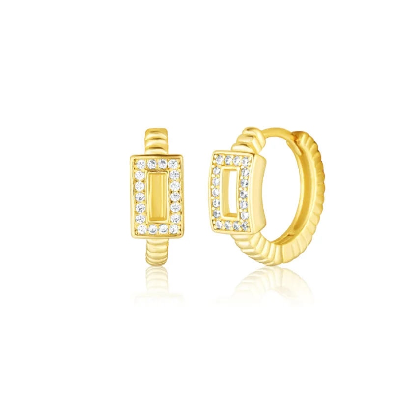 Pozlátené strieborné náušnice krúžky so zirkónmi JVD SVLE3153XH2GO00