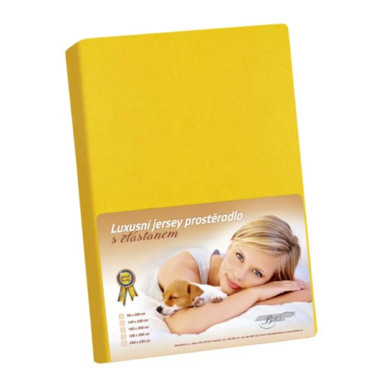 BellatexJersey prostěradlo s elastanem sytá žlutá - 160x200 cm