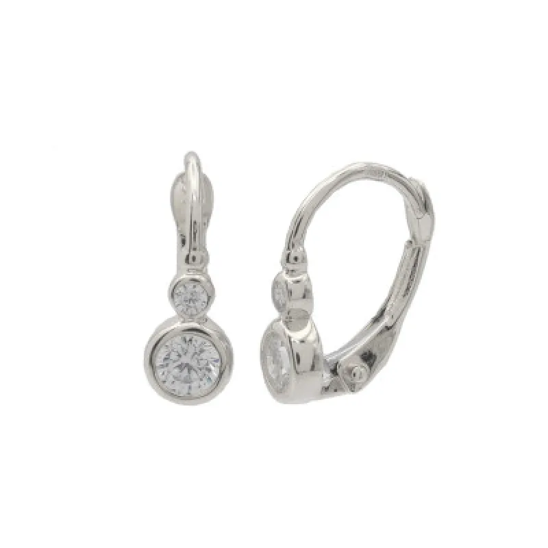 Zlaté náušnice na patent z bieleho zlata KA CDL40W, 1.25 g, 1.25 g