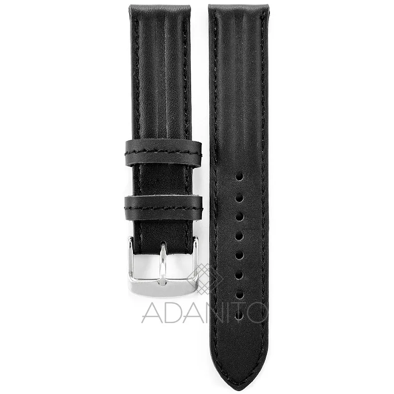 Kožený remienok na hodinky 18 mm čierny MAVEX HS-39-A.18