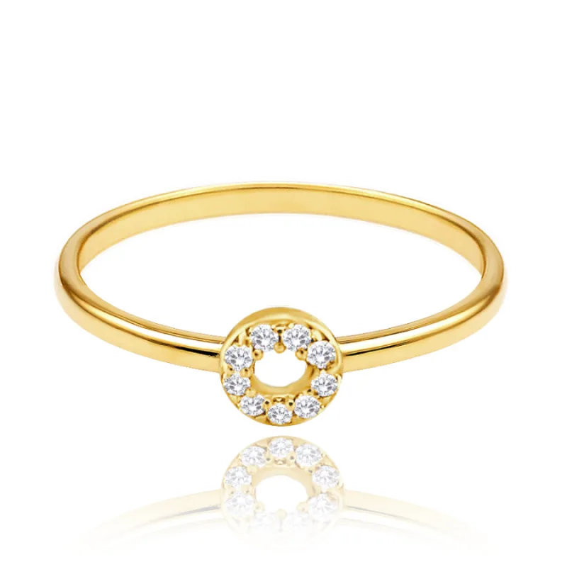 Elegantný zlatý prsteň s bielymi zirkónmi Au 585/1000 MINET JMG0027WGR, 62, 0.85 g