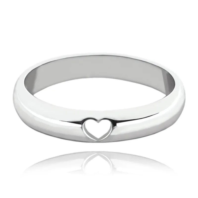 MINET+ Strieborný snubný prsteň so srdcom MINET JMAN0445SR, 67