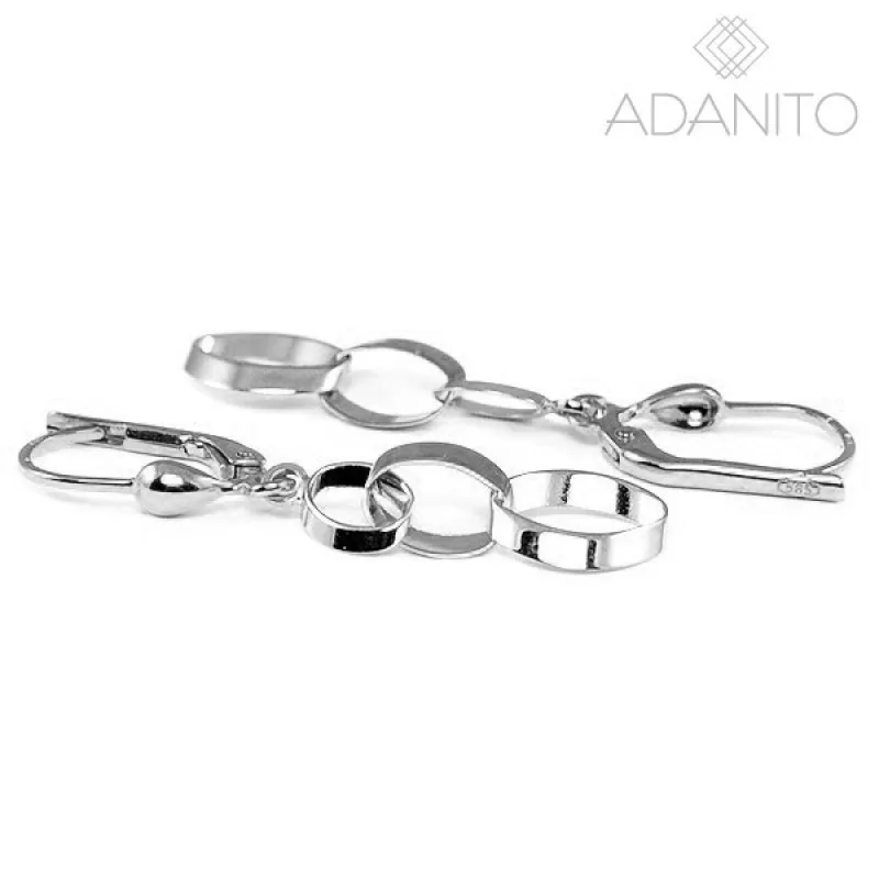 Zlaté visiace náušnice z bieleho zlata ADANITO BRN0534S